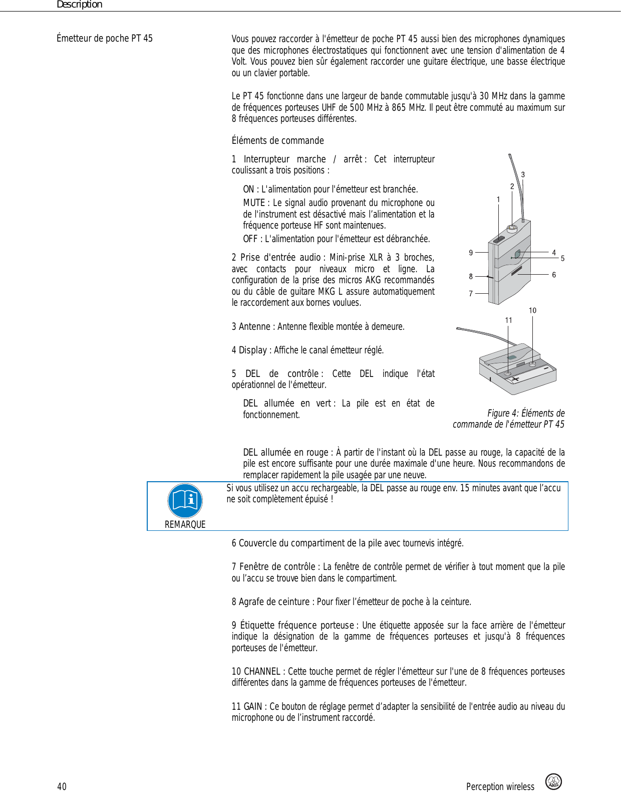 Page 40 of AKG Acoustics HT45U handheld wireless microphone transmitter User Manual 