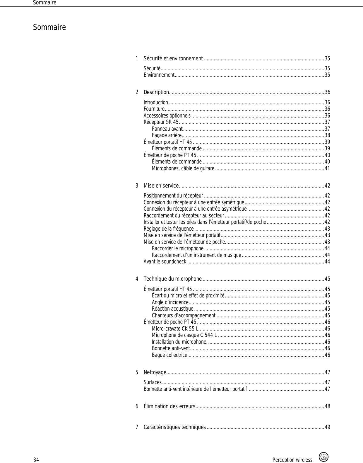 Page 34 of AKG Acoustics PT45 pocket transmitter for wireless microphones User Manual 