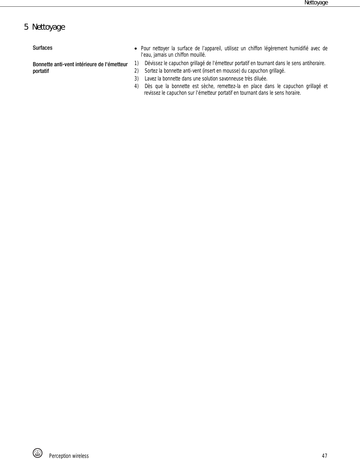 Page 47 of AKG Acoustics PT45 pocket transmitter for wireless microphones User Manual 