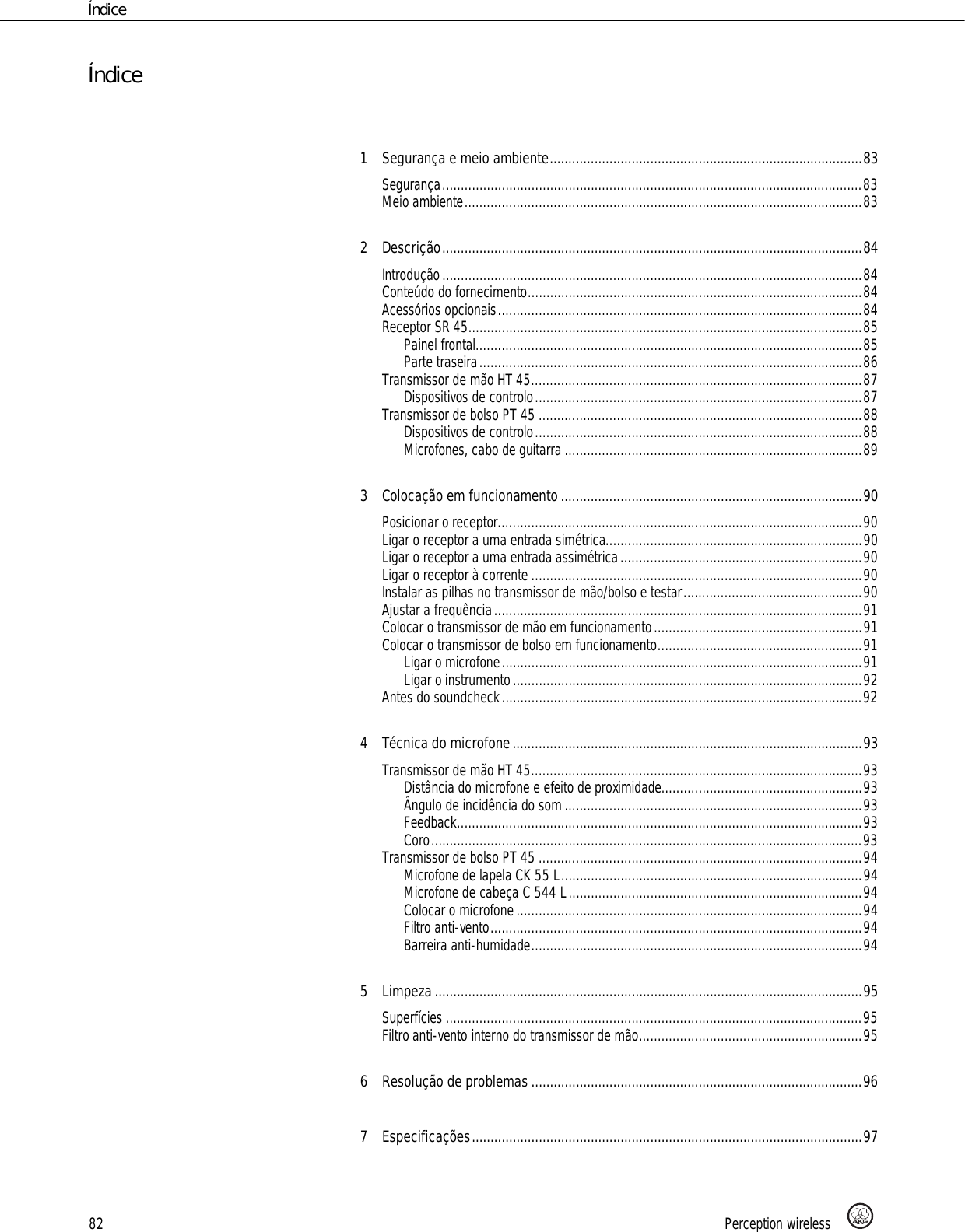 Page 82 of AKG Acoustics PT45 pocket transmitter for wireless microphones User Manual 