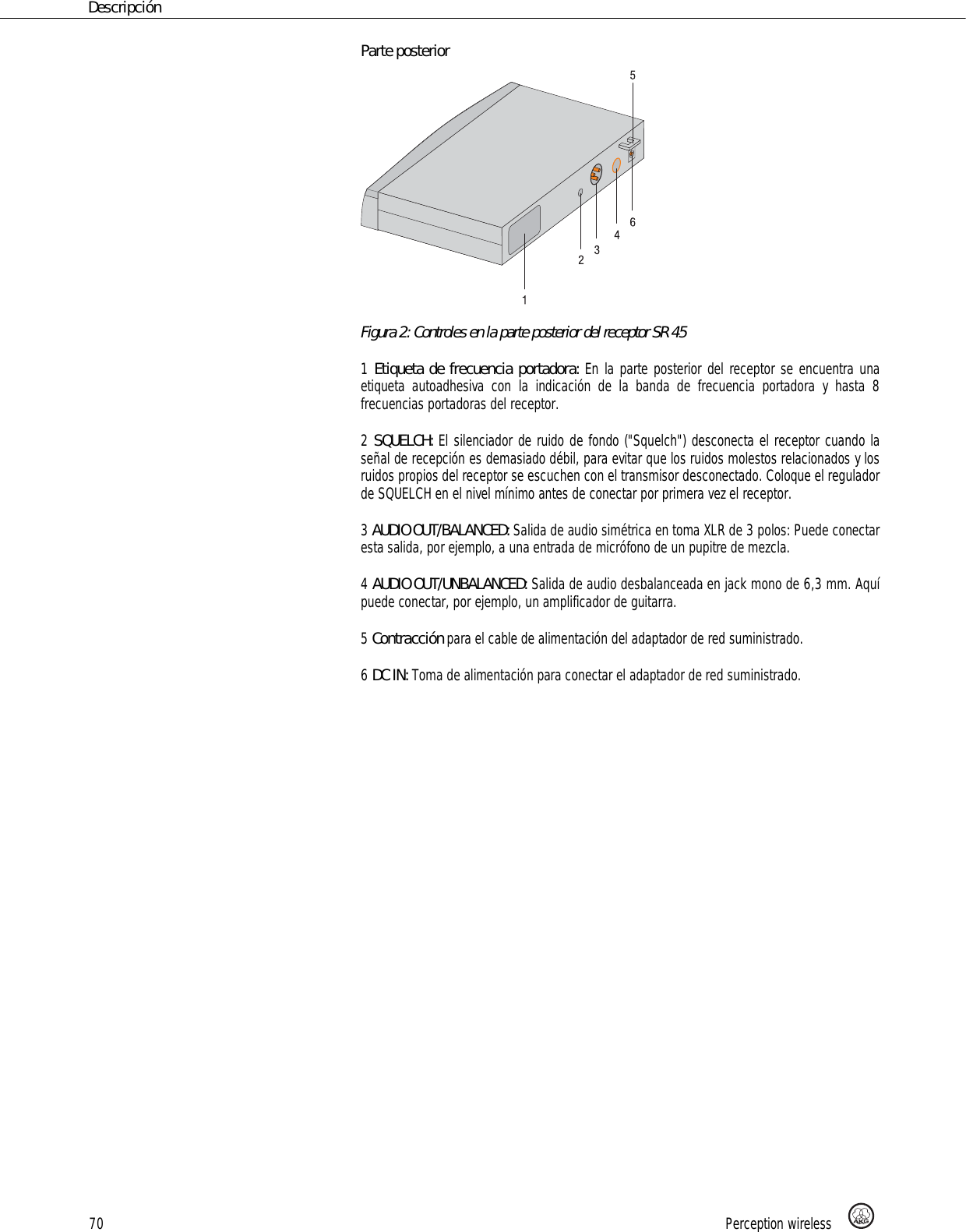 Page 70 of AKG Acoustics PT45U pocket transmitter for wireless microphones User Manual 
