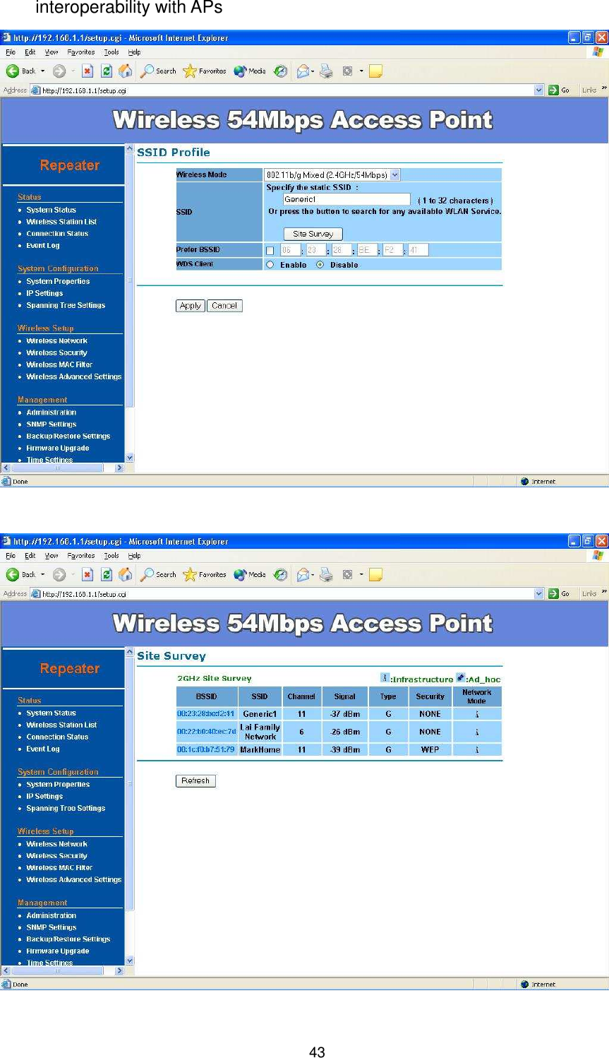  43 interoperability with APs     