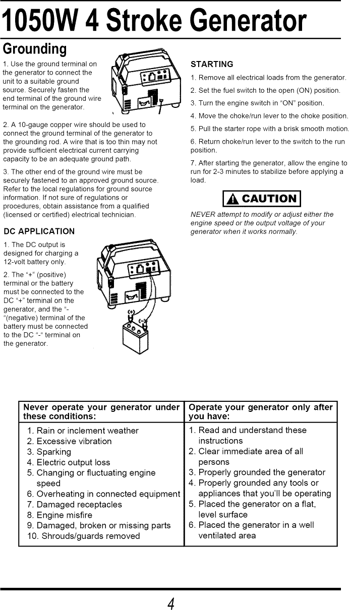 ALL POWER AMERICA Generator Manual L0903212