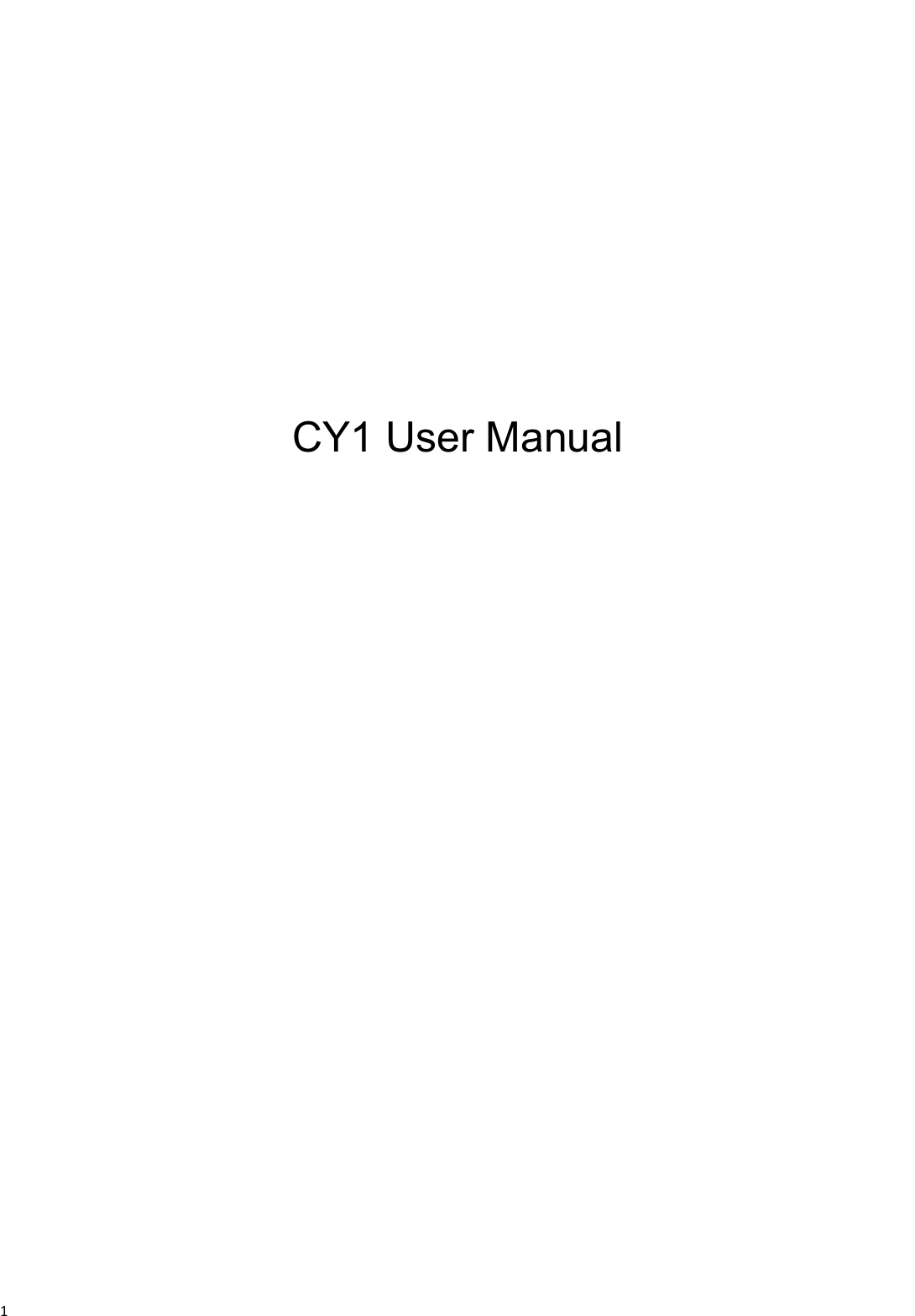 1CY1 User Manual