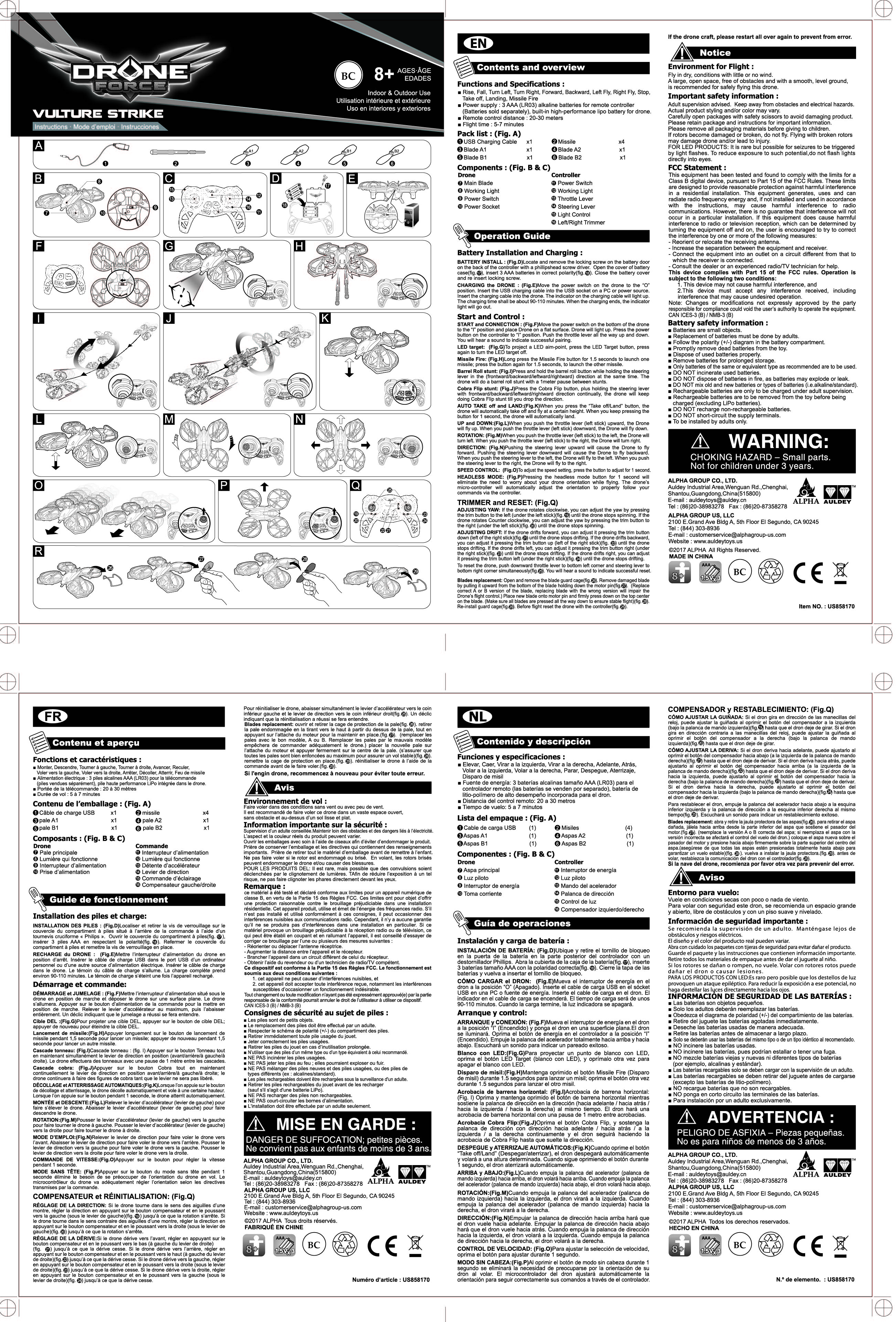 DRONE FORCE-VULTURE STRIKE User Manual