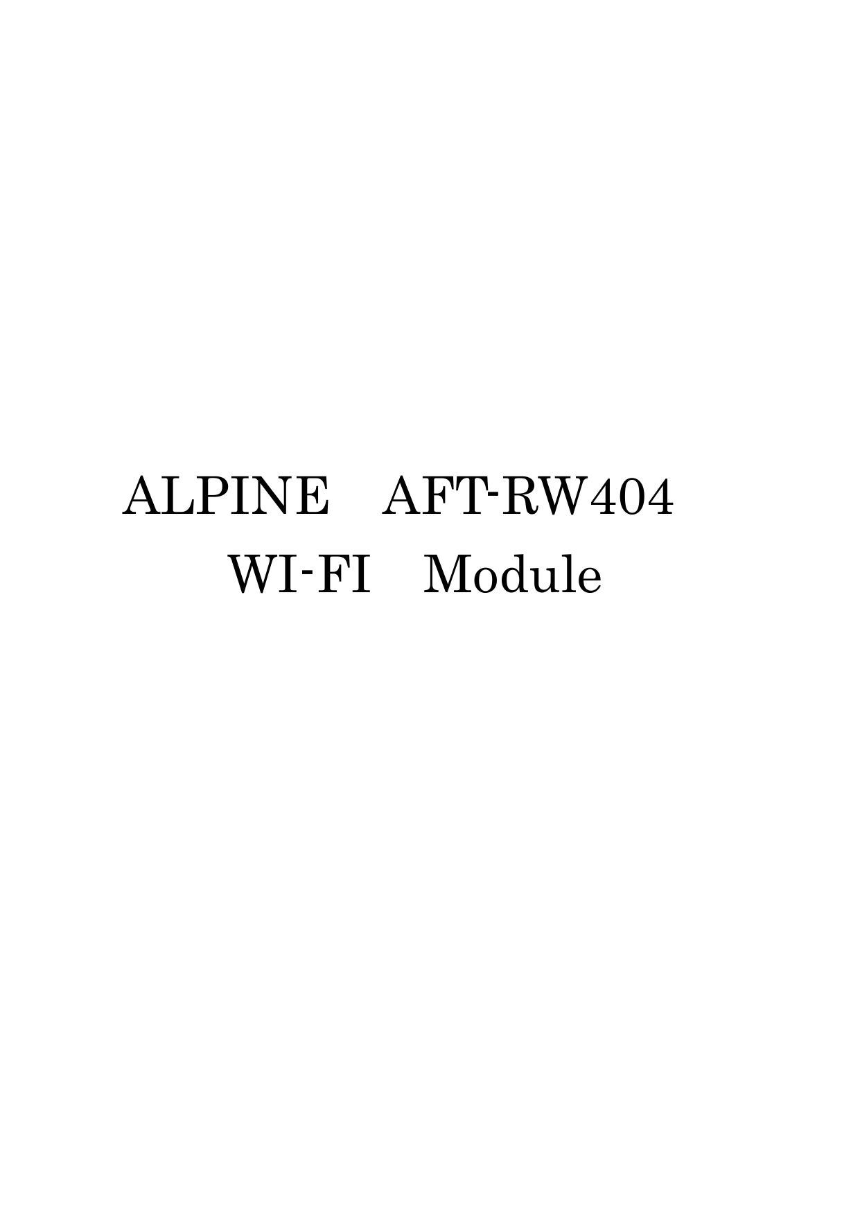     ALPINE AFT-RW404   WI-FI Module   
