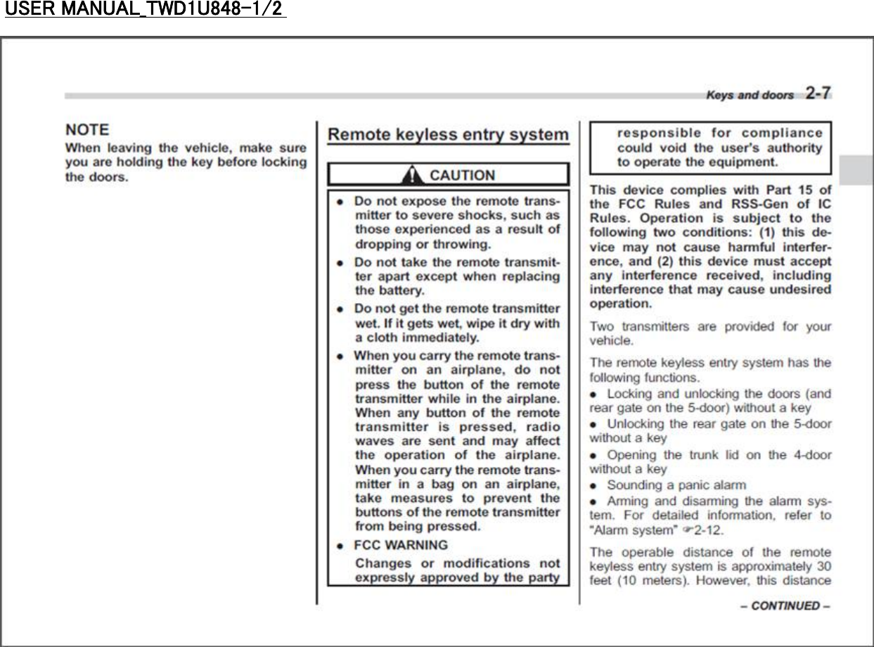 USER MANUAL_TWD1U848-1/2