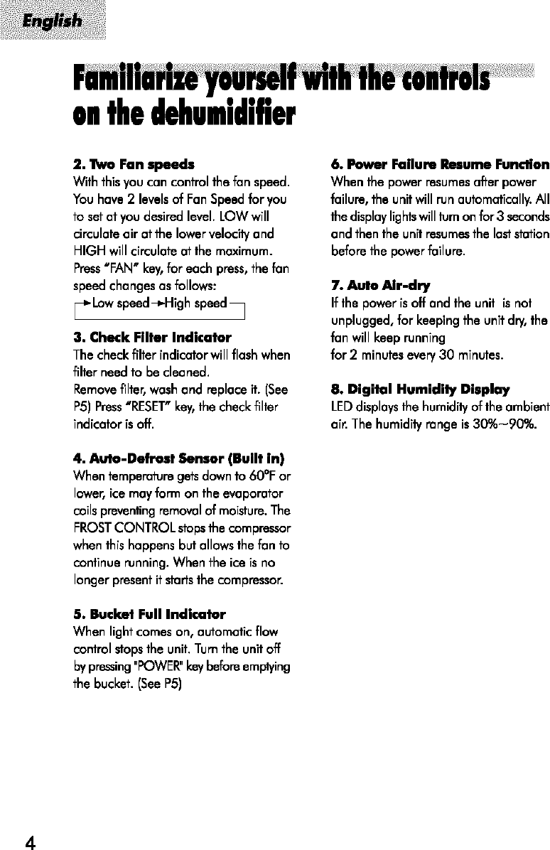 Page 5 of 9 - AMANA  Dehumidifier Manual L0501532