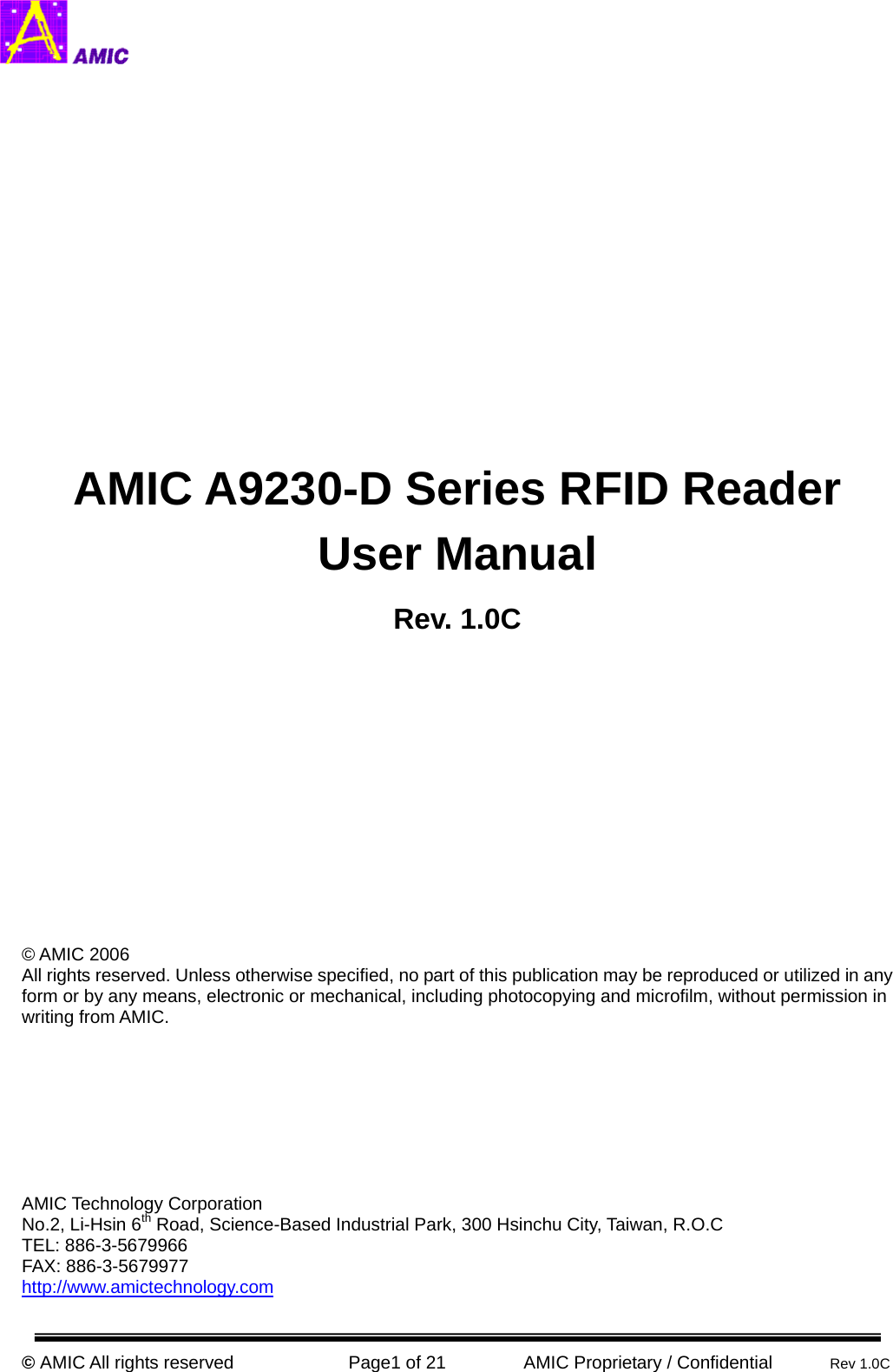 amic-technology-a9230-d-rfid-reader-user-manual