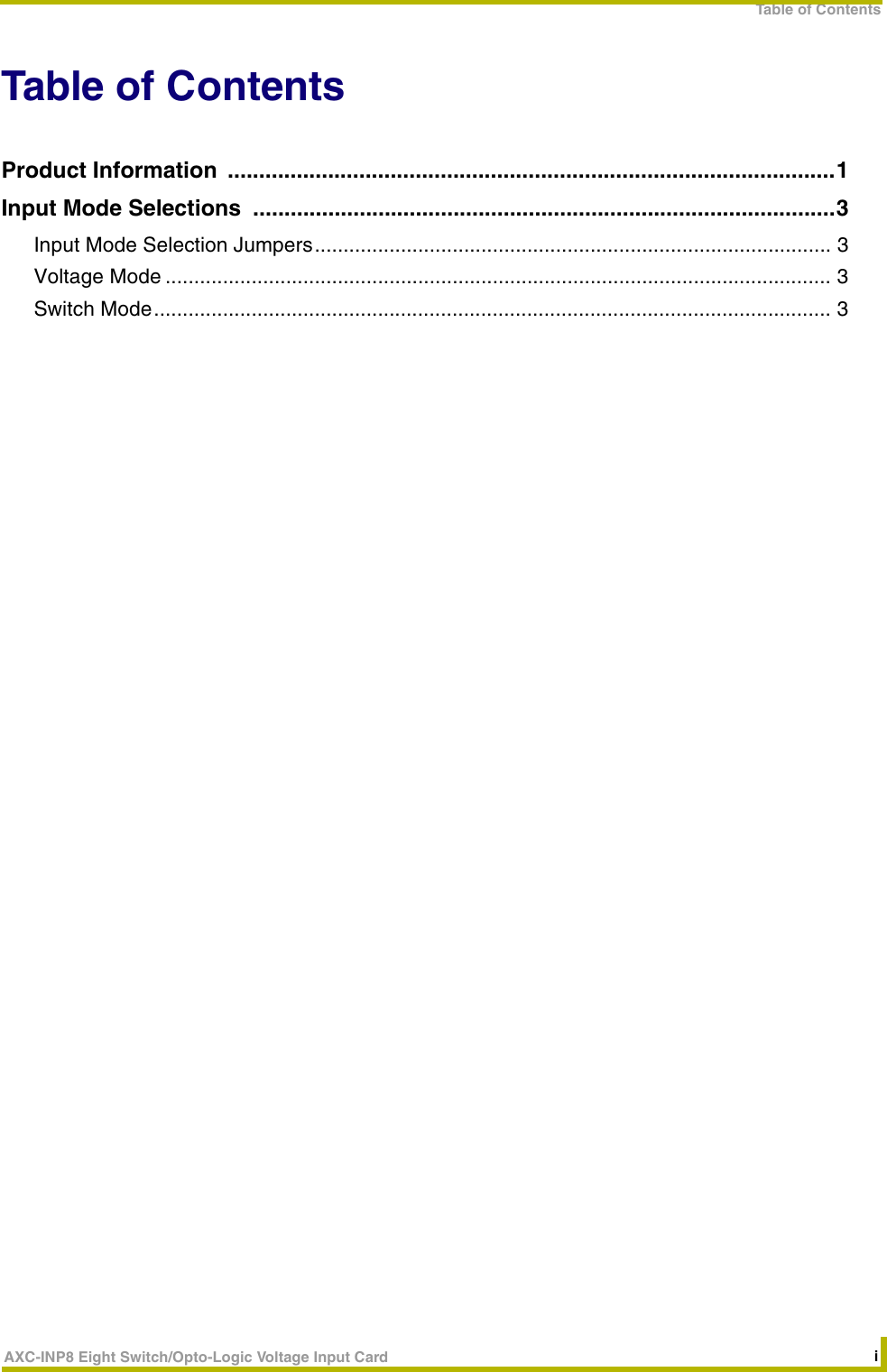 Page 3 of 8 - AMX AXC-INP8 0312459 User Manual  To The 21a31c22-01d4-e024-2596-9c7071cdc1e0