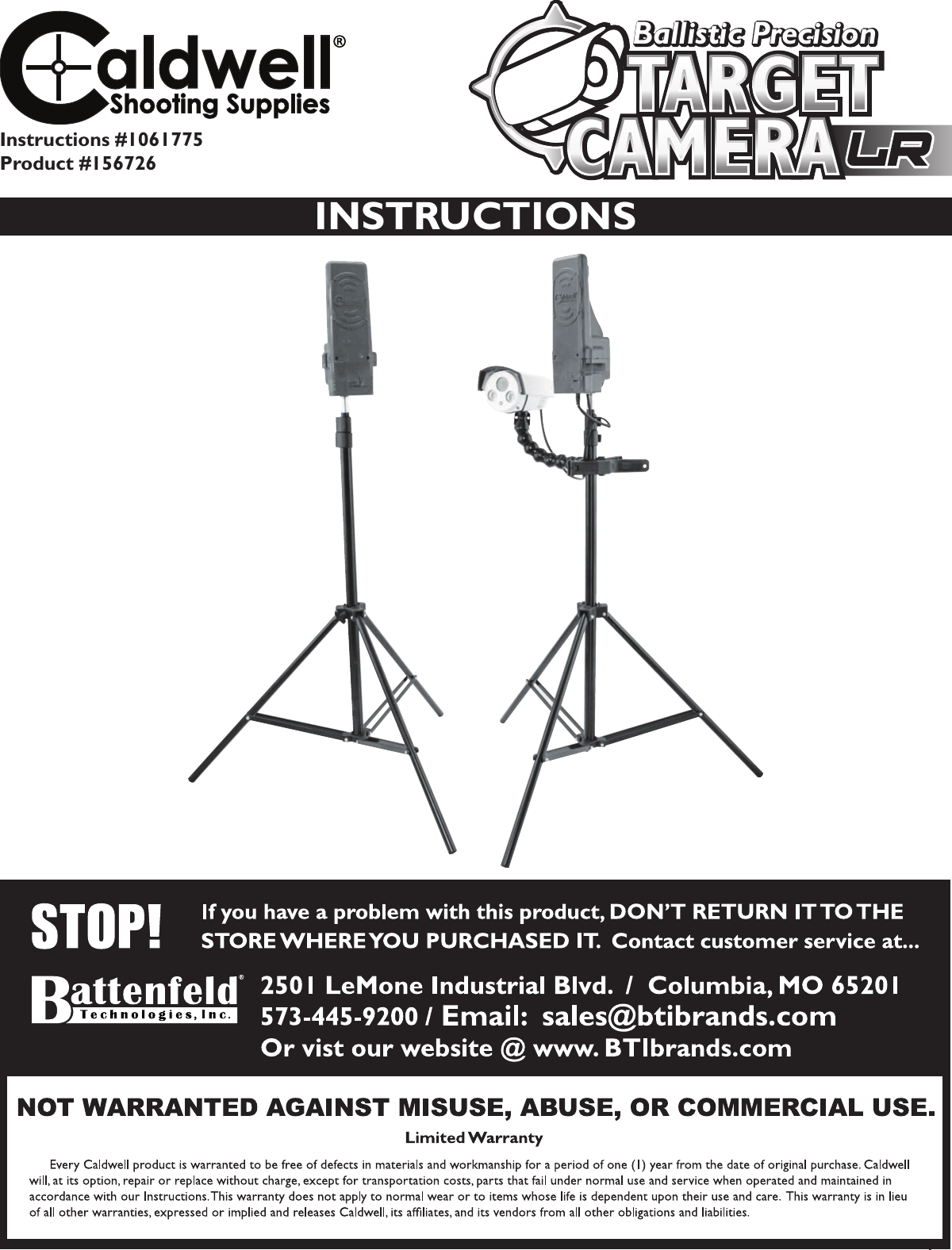 1Ballistic PrecisionBallistic PrecisionLRInstructions #1061775Product #156726INSTRUCTIONS 