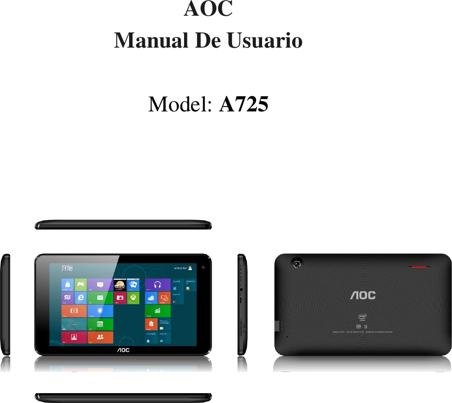        AOC Manual De Usuario  Model: A725               