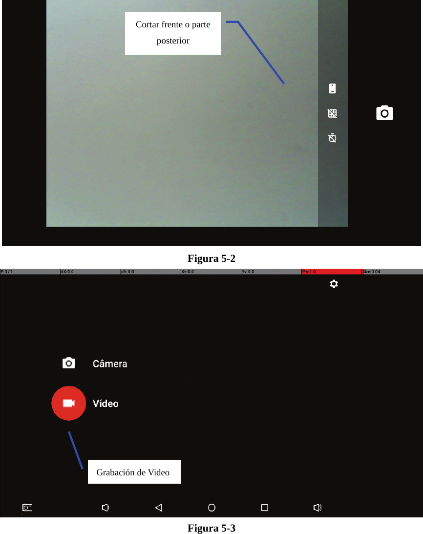 Figura 5-2 Figura 5-3 Grabación de Video Cortar frente o parte posterior 