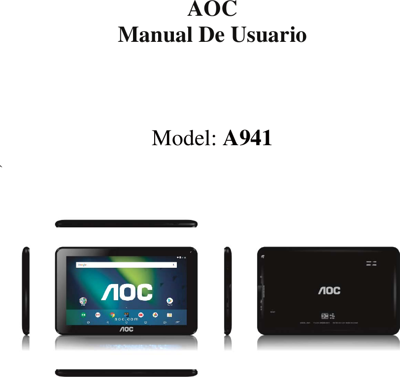 AOC Manual De Usuario    Model: A941 `                  
