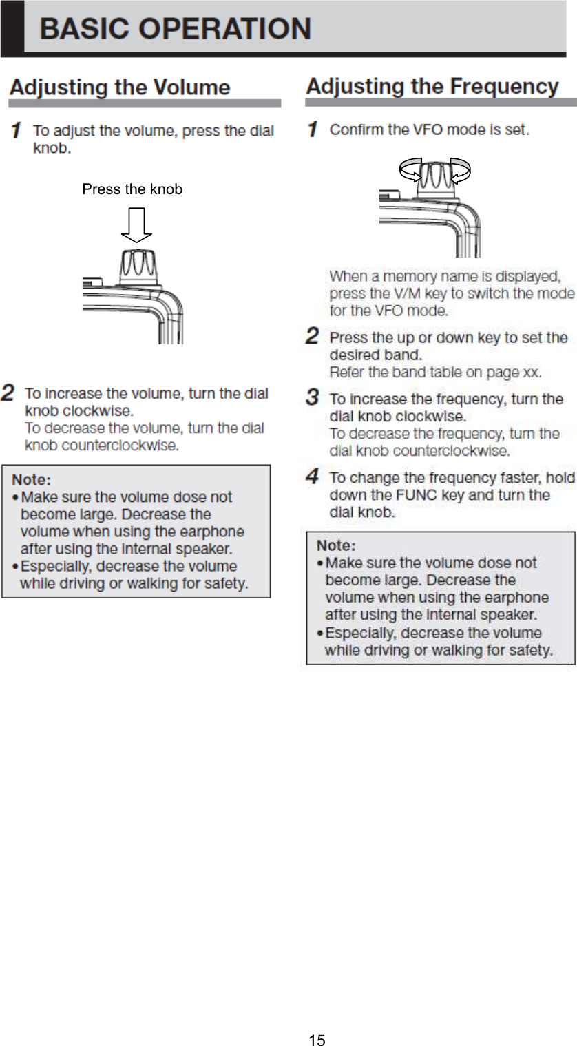 15        Press the knob                                               