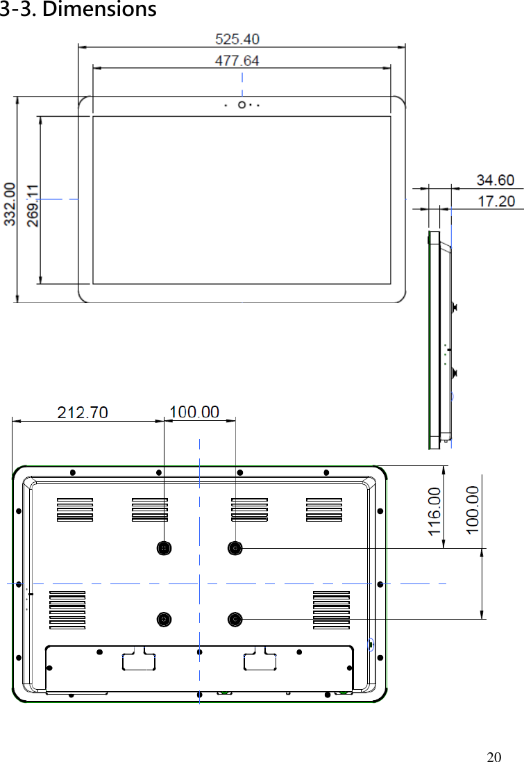  20  3-3. Dimensions        