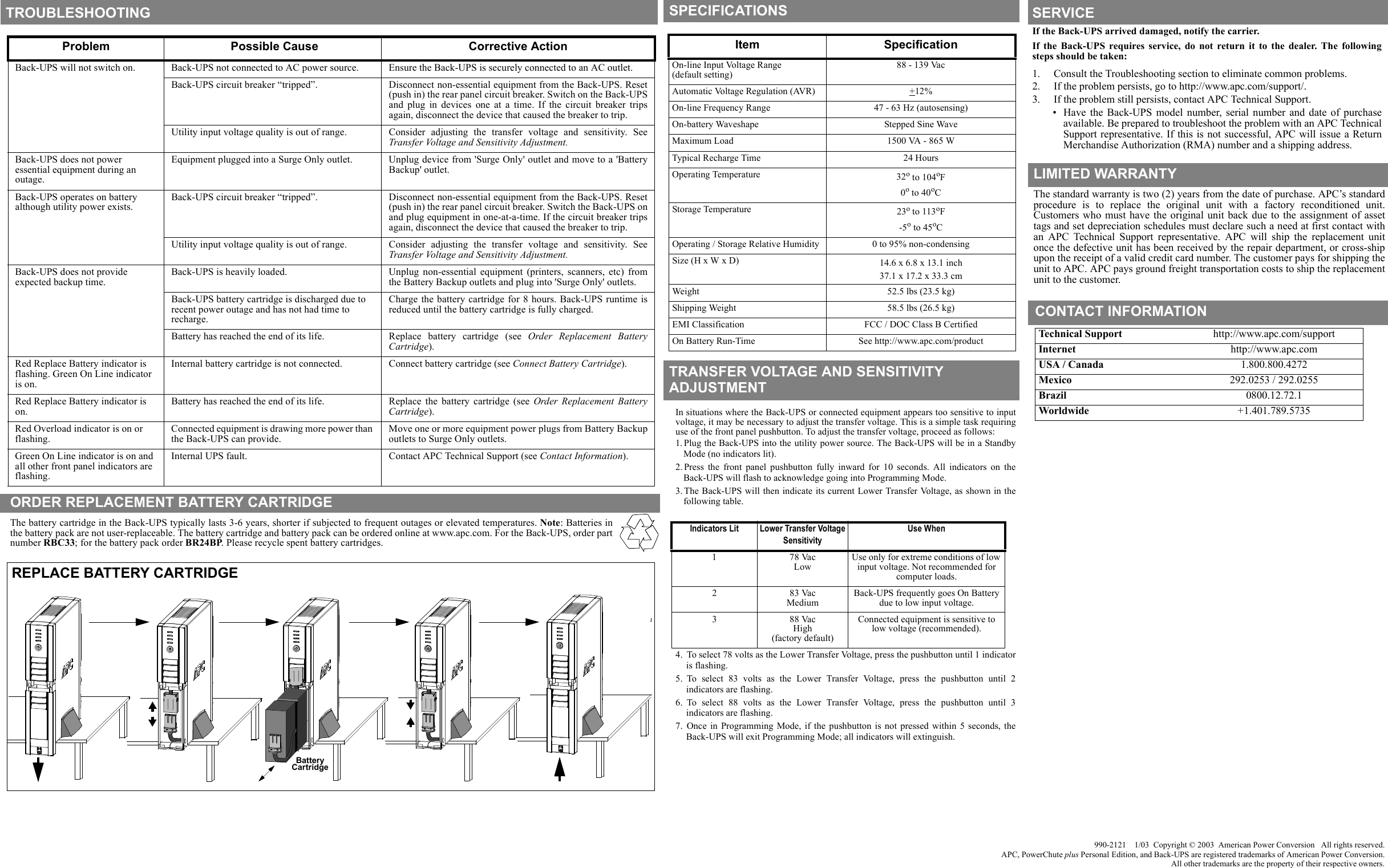 Page 2 of 2 - APC XS 1500 BX1500BP_EN_REV01 User Manual  To The E2f62543-0382-4465-ad3c-47fe24f655f5