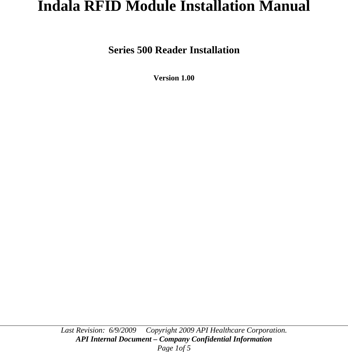 Indala Reader Installation Guide