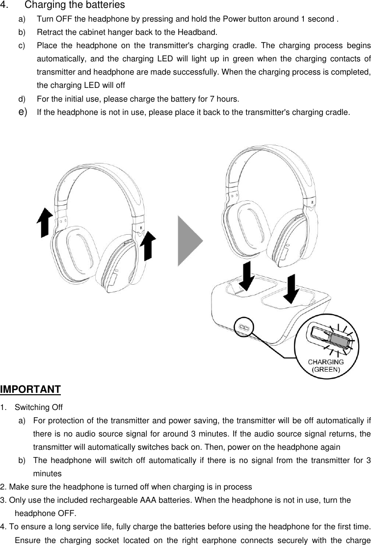 Page 6 of ARKON ELECTRONICS DHP381A-001T 2.4GHz Digital Headphone User Manual DHP380