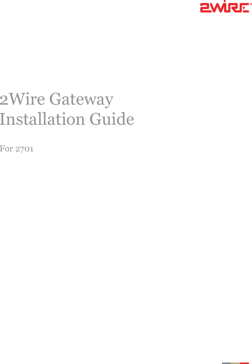 For 27012Wire GatewayInstallation Guide
