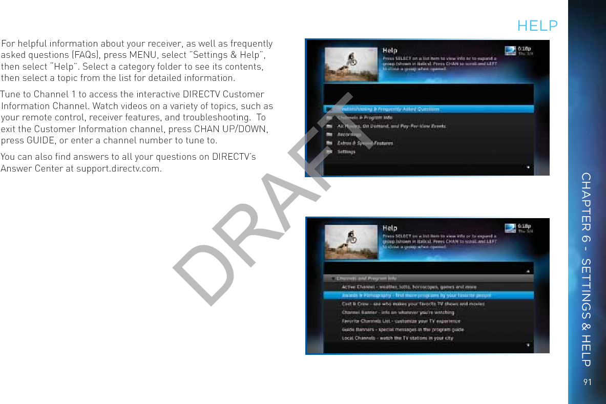 92DIRECTV® HD DVR RECEIVER USER GUIDEDRAFT