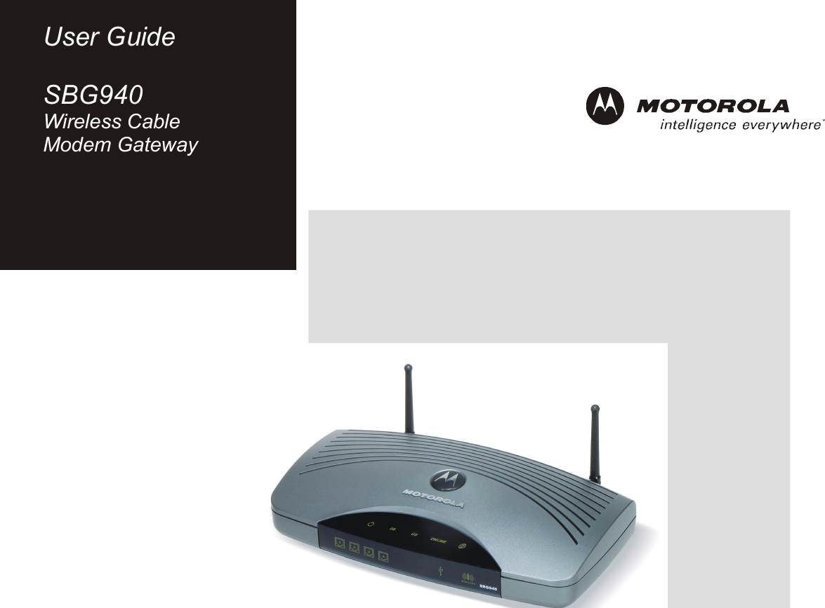 ARRIS SBG9401 Wireless Cable Modem Gateway User Manual SBG940User