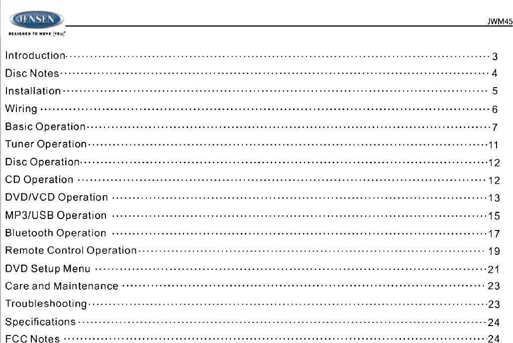 Page 2 of ASA Electronics JWM45 JENSEN 2-ZONE WALL STEREO User Manual 00