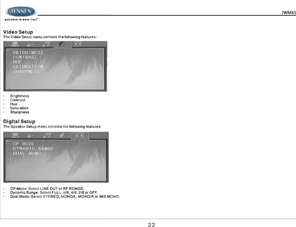 Page 22 of ASA Electronics JWM45 JENSEN 2-ZONE WALL STEREO User Manual 00