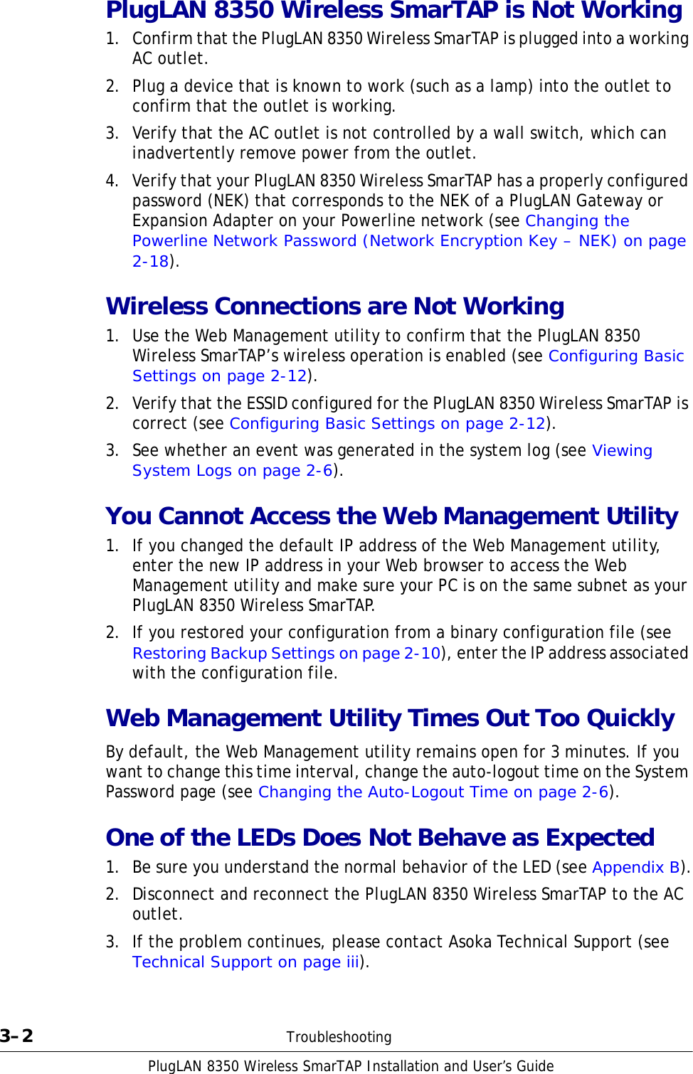 Page 38 of ASOKA USA PL8350-WAP PlugLAN Wireless User Manual 