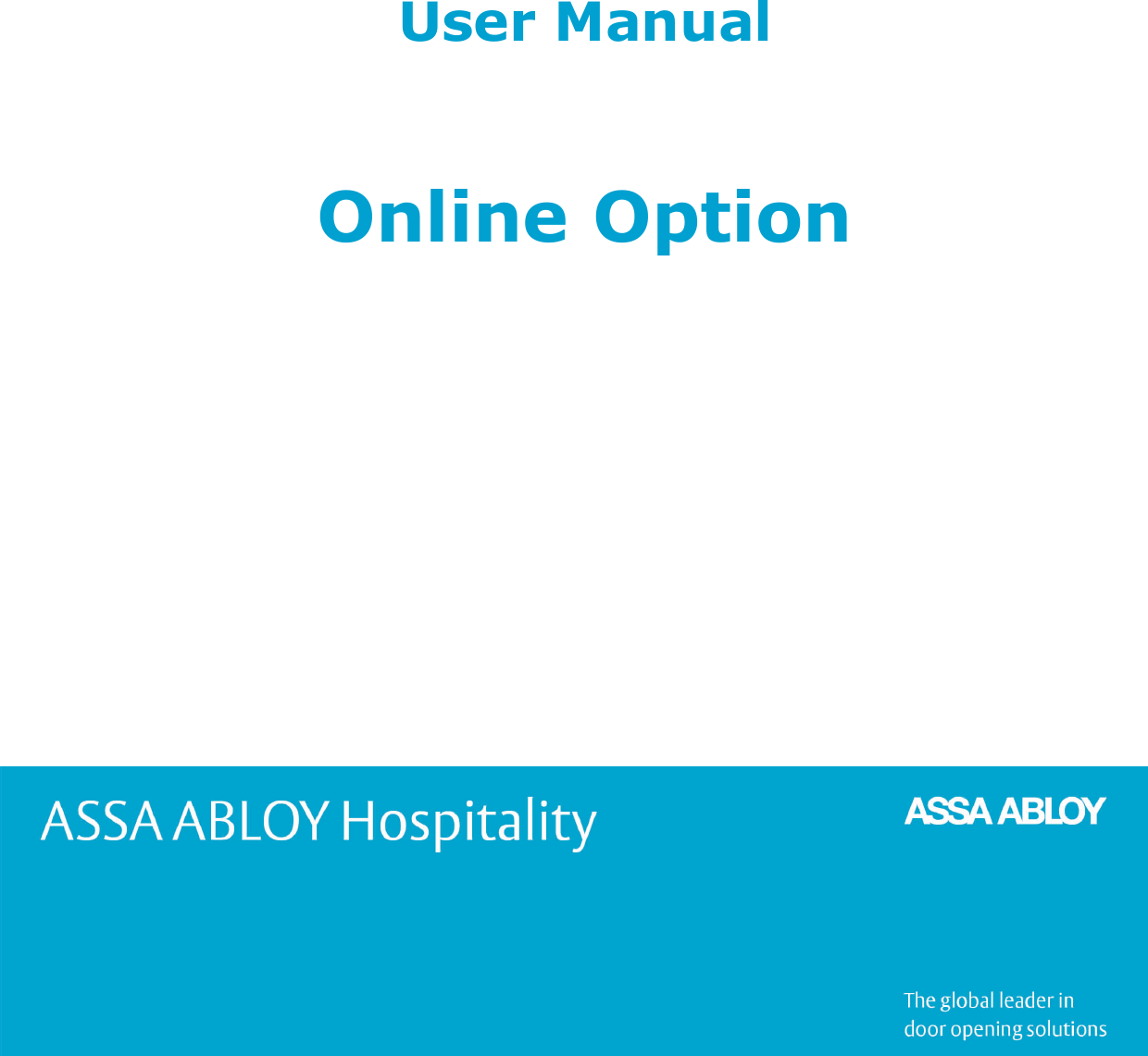 1ASSA ABLOY HospitalityUser ManualOnline Option