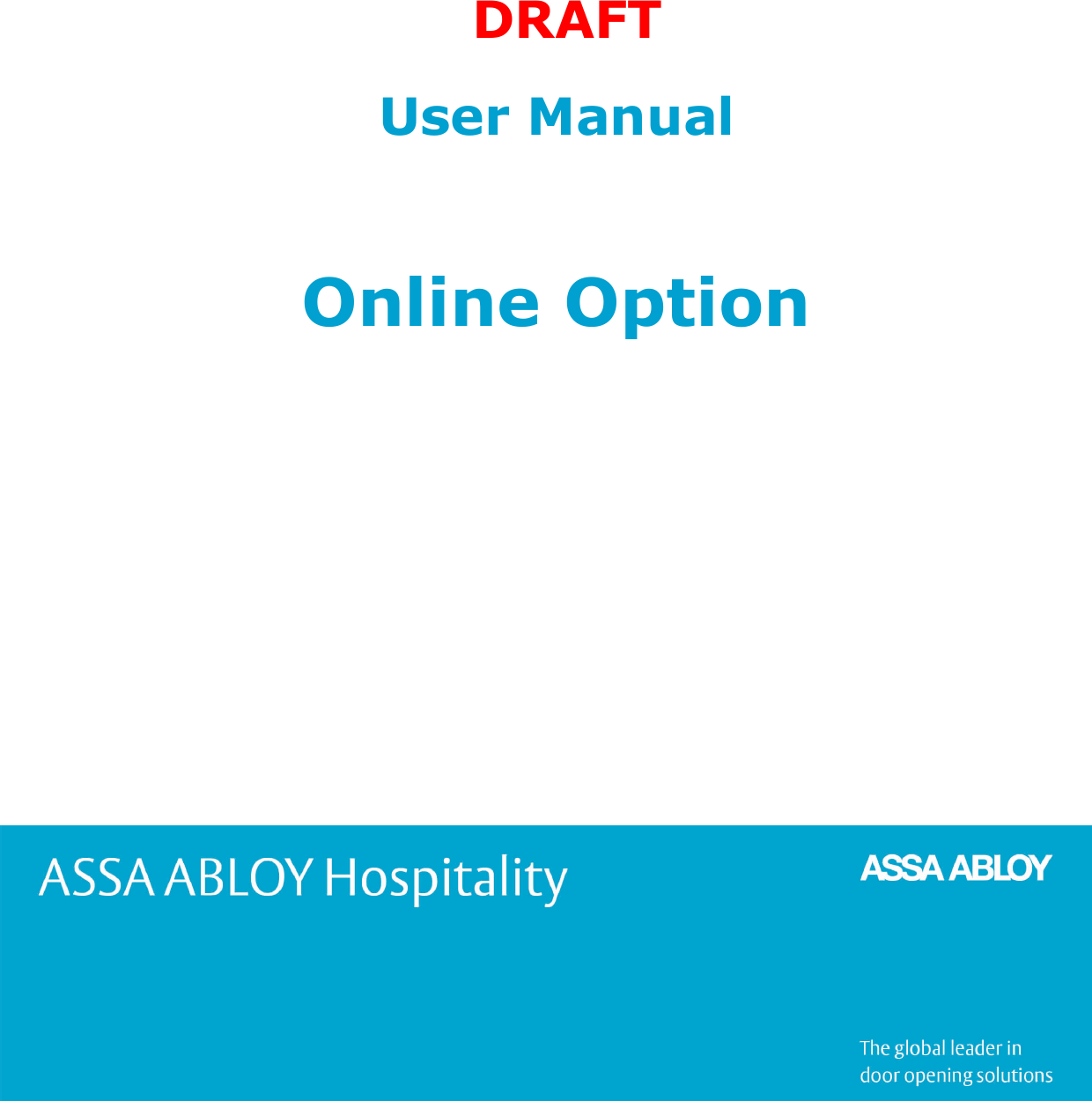 1ASSA ABLOY HospitalityUser ManualOnline OptionDRAFT
