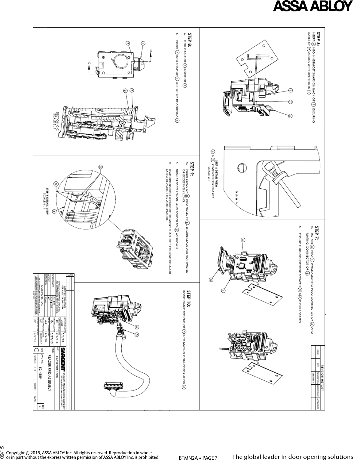 Copyright © 2015, ASSA ABLOY Inc. All rights reserved. Reproduction in wholeor in part without the express written permission of ASSA ABLOY Inc. is prohibited. BTMN2A • PAGE 709/15