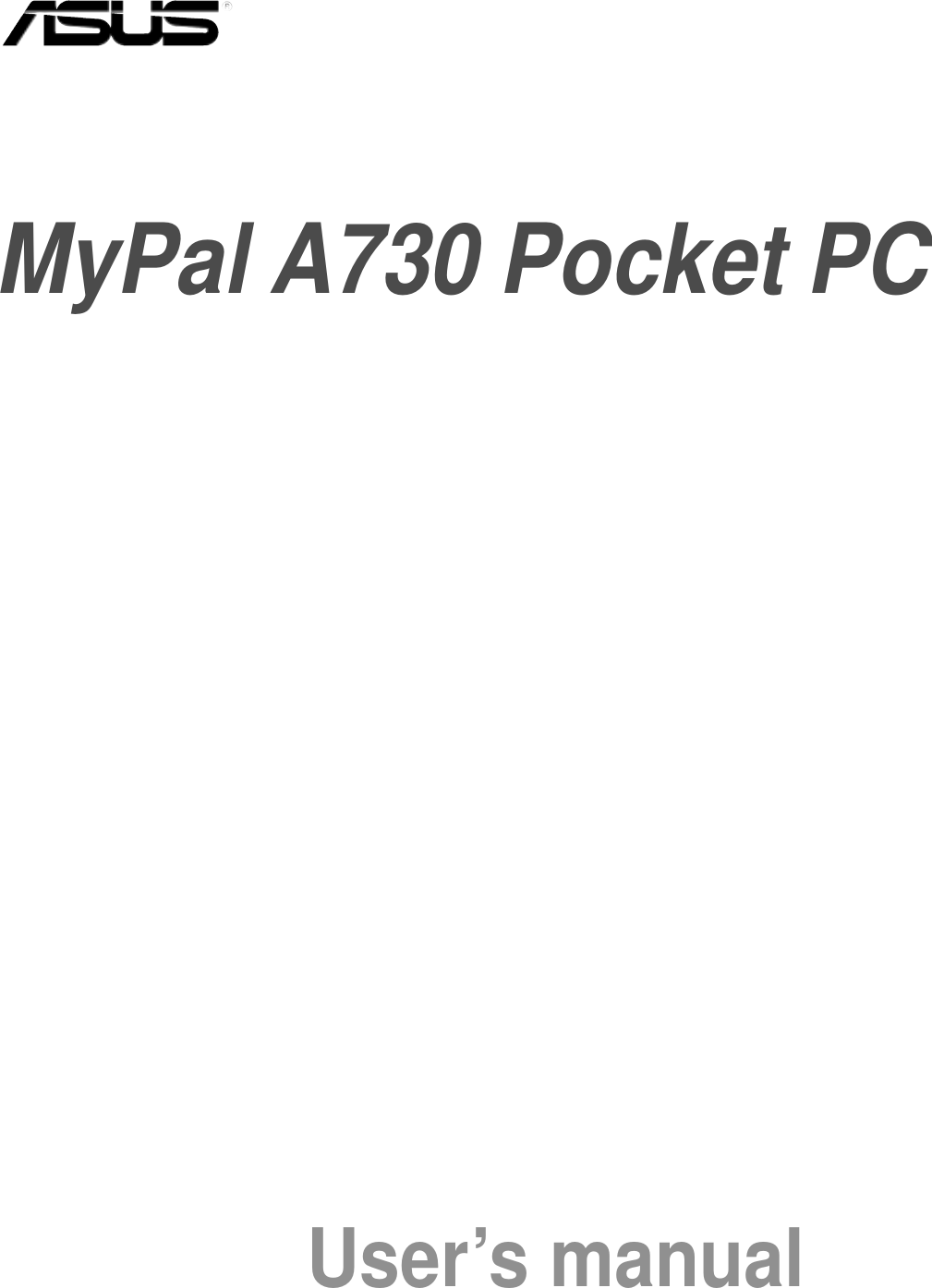MyPal A730 Pocket PCUser’s manual