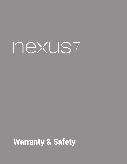 Warranty &amp; Safety