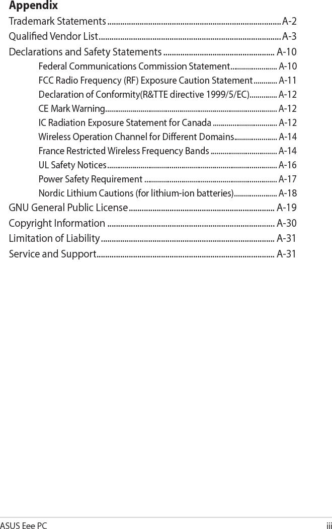 ivTable of Contents