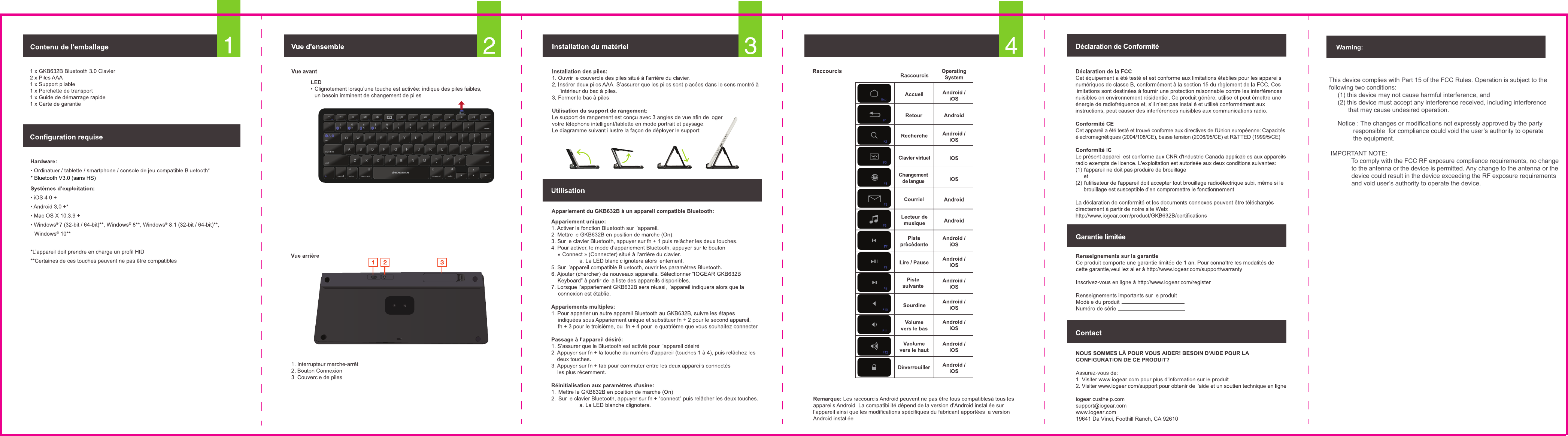 Warning: This device complies with Part 15 of the FCC Rules. Operation is subject to the following two conditions:      (1) this device may not cause harmful interference, and      (2) this device must accept any interference received, including interference            that may cause undesired operation.     Notice : The changes or modifications not expressly approved by the party              responsible  for compliance could void the user&rsquo;s authority to operate              the equipment. IMPORTANT NOTE:              To comply with the FCC RF exposure compliance requirements, no change              to the antenna or the device is permitted. Any change to the antenna or the              device could result in the device exceeding the RF exposure requirements             and void user&rsquo;s authority to operate the device.* Bluetooth V3.0 (sans HS)