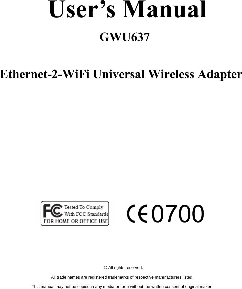 ATEN Technology IOGEAR GWU637 Universal Wireless