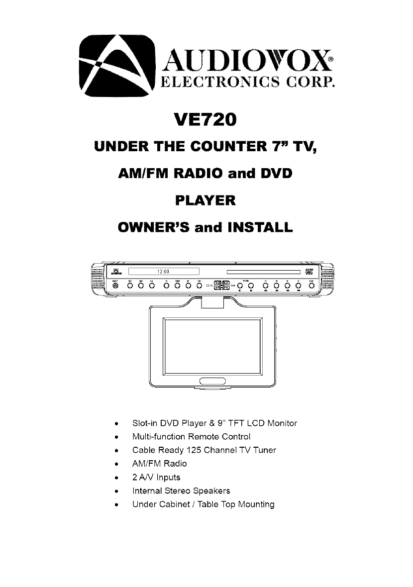 Audiovox Tv Vcr Or Dvd Combo Manual L0605147