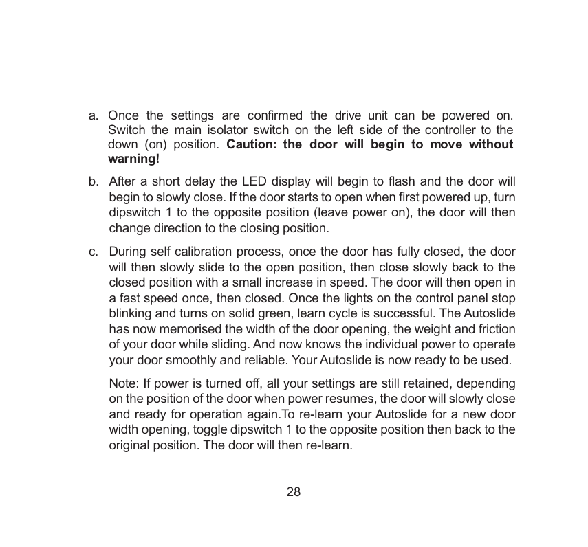 Page 29 of AUTOSLIDE AS5 Pedestrian AUTO Sliding Door Operator User Manual 