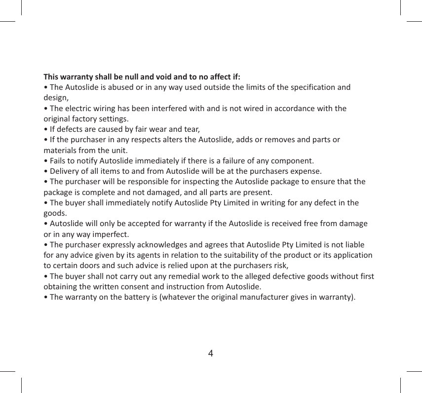 Page 5 of AUTOSLIDE AS5 Pedestrian AUTO Sliding Door Operator User Manual 