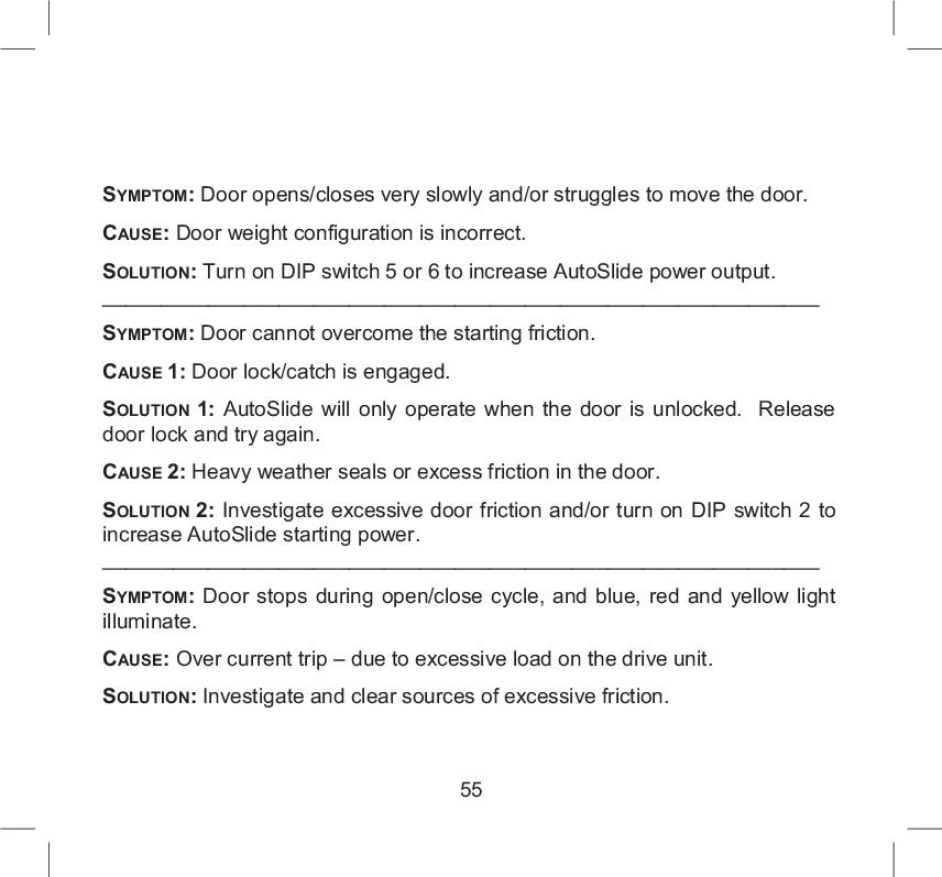 Page 56 of AUTOSLIDE AS5 Pedestrian AUTO Sliding Door Operator User Manual 