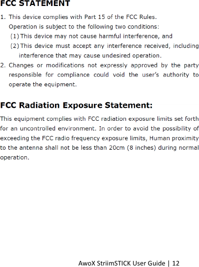 AwoX StriimSTICK User Guide | 12 