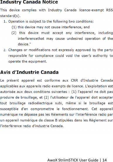 AwoX StriimSTICK User Guide | 14 AwoX StriimSTICK User Guide | 14 