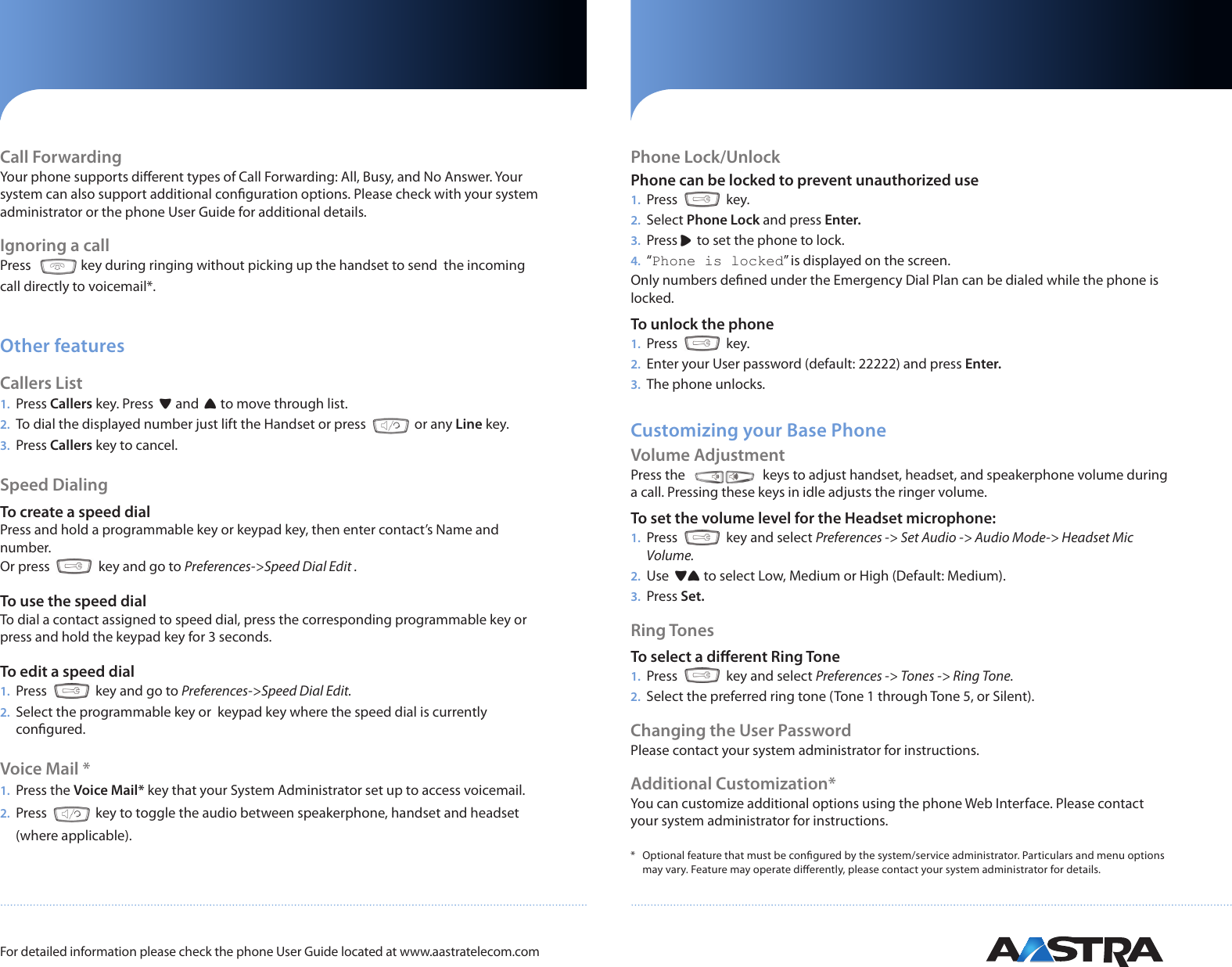 Page 2 of 4 - Aastra Aastra-6757I-Ct-Users-Manual- 6730i_6731i_qrg_en_0509  Aastra-6757i-ct-users-manual