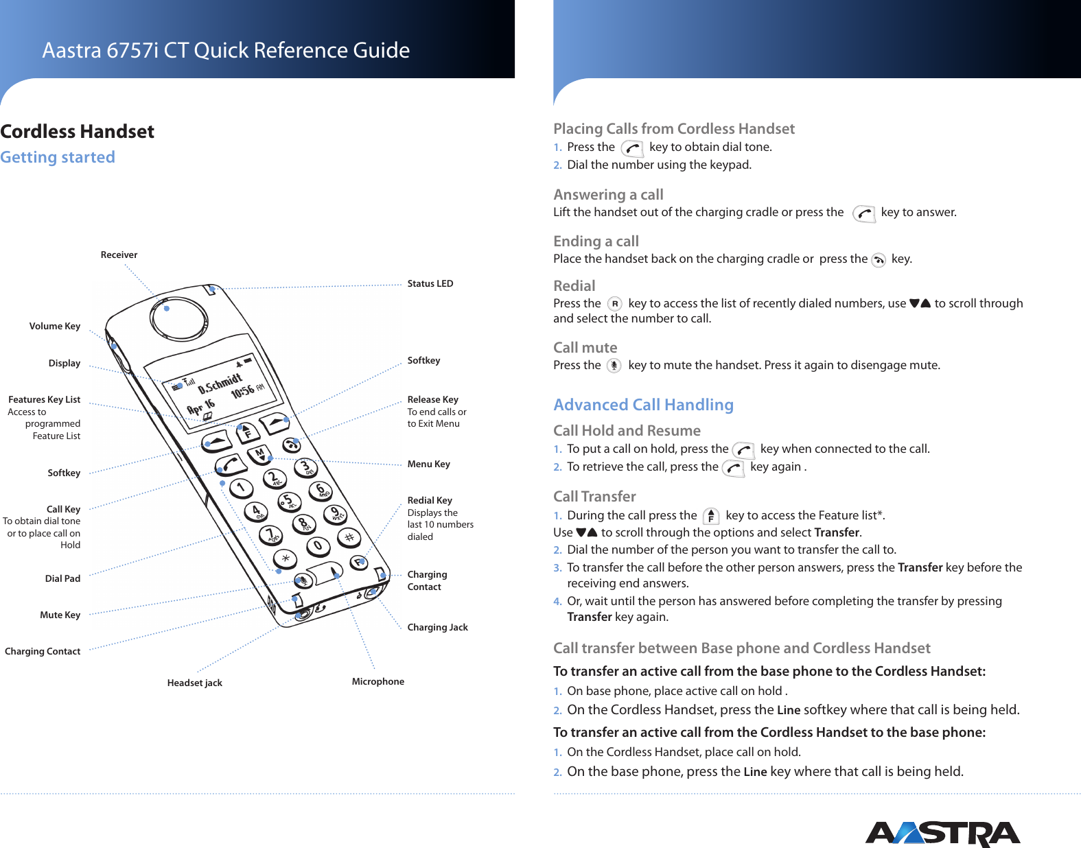 Aastra 6757I Ct Users Manual 6730i_6731i_qrg_en_0509