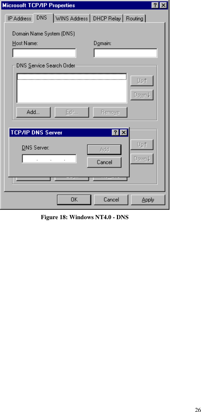   Figure 18: Windows NT4.0 - DNS 26 
