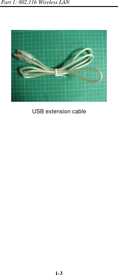 Part 1: 802.11b Wireless LAN 1-3      USB extension cable   
