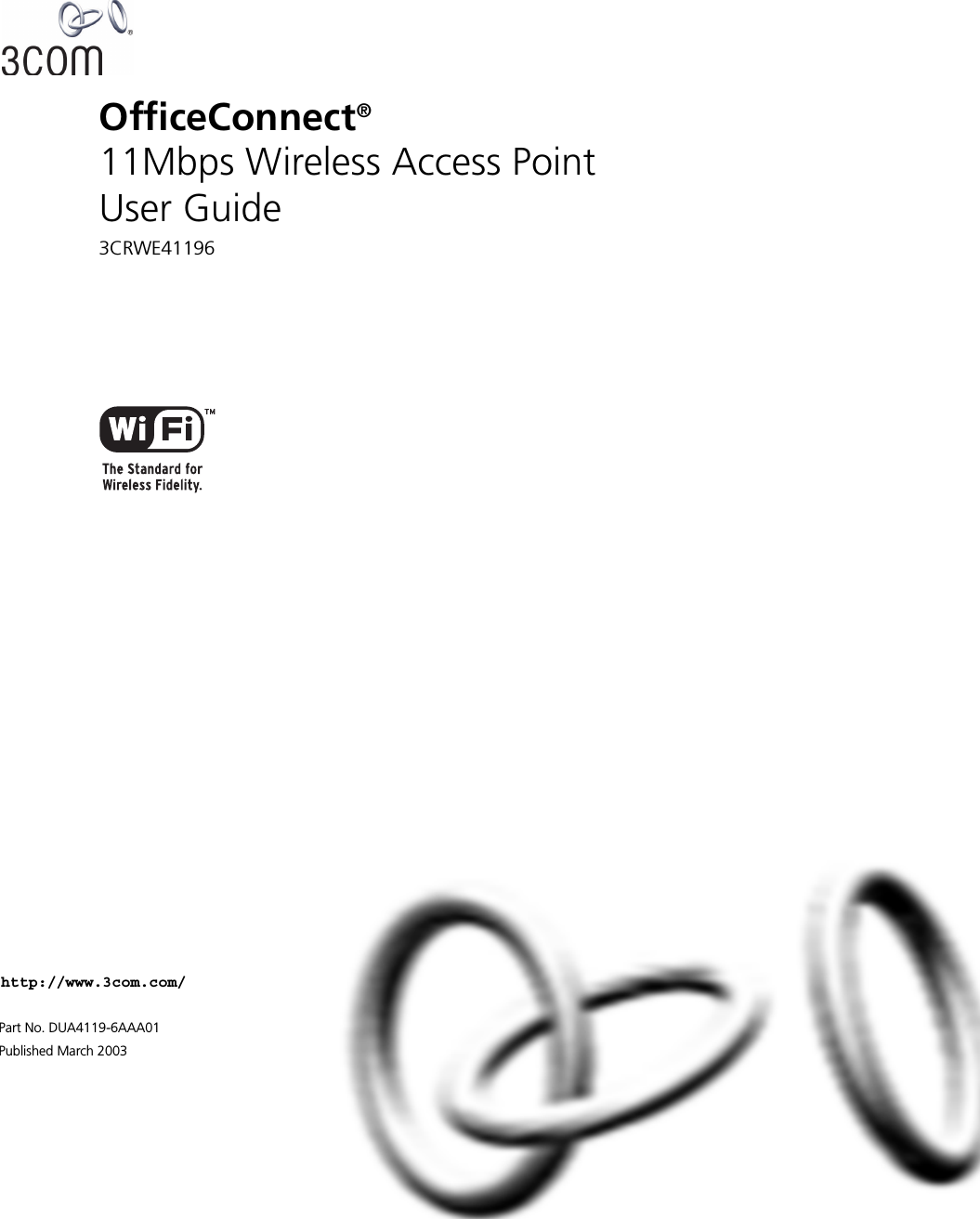 http://www.3com.com/Part No. DUA4119-6AAA01Published March 2003OfficeConnect® 11Mbps Wireless Access PointUser Guide3CRWE41196