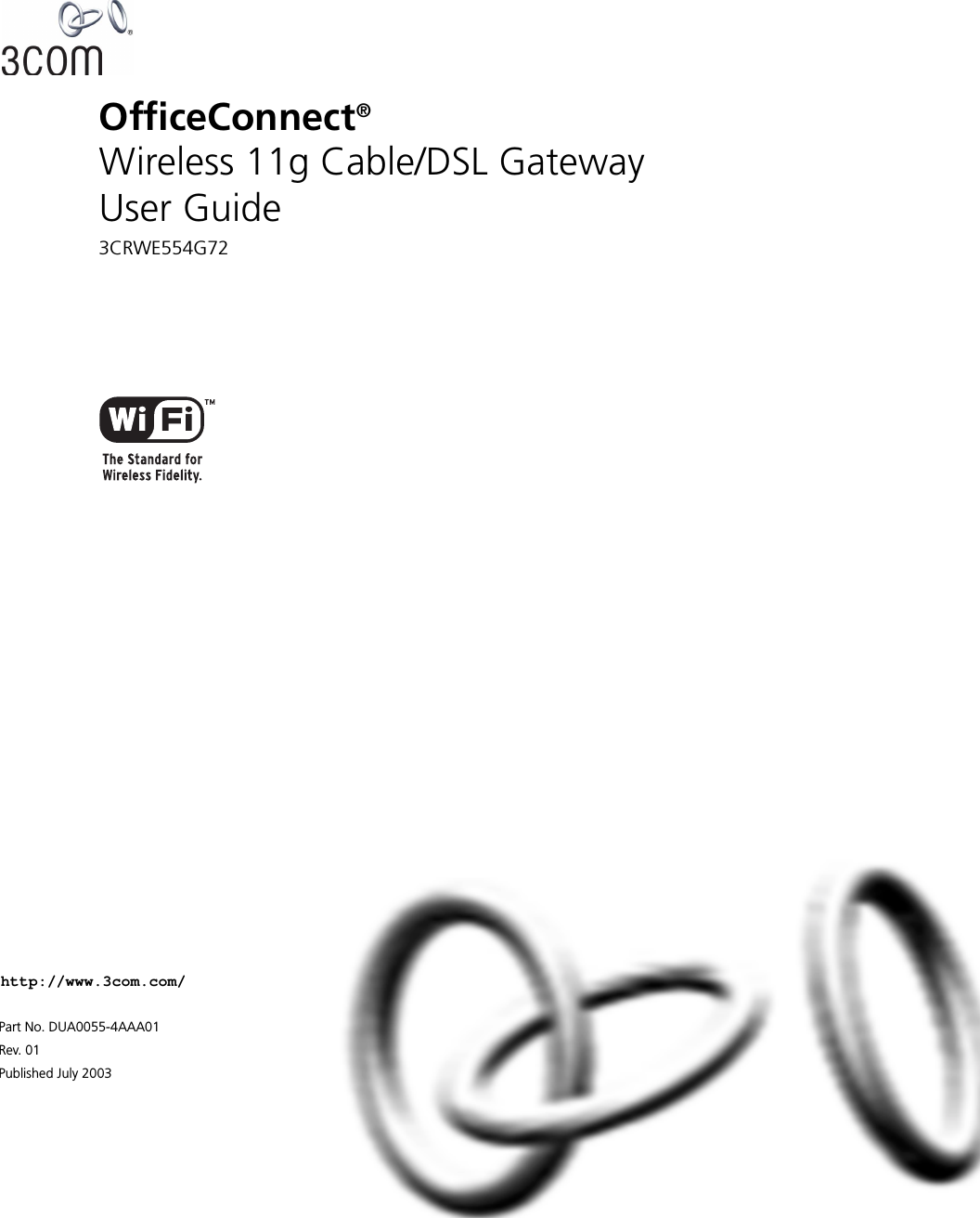 http://www.3com.com/Part No. DUA0055-4AAA01Rev. 01Published July 2003OfficeConnect® Wireless 11g Cable/DSL GatewayUser Guide3CRWE554G72