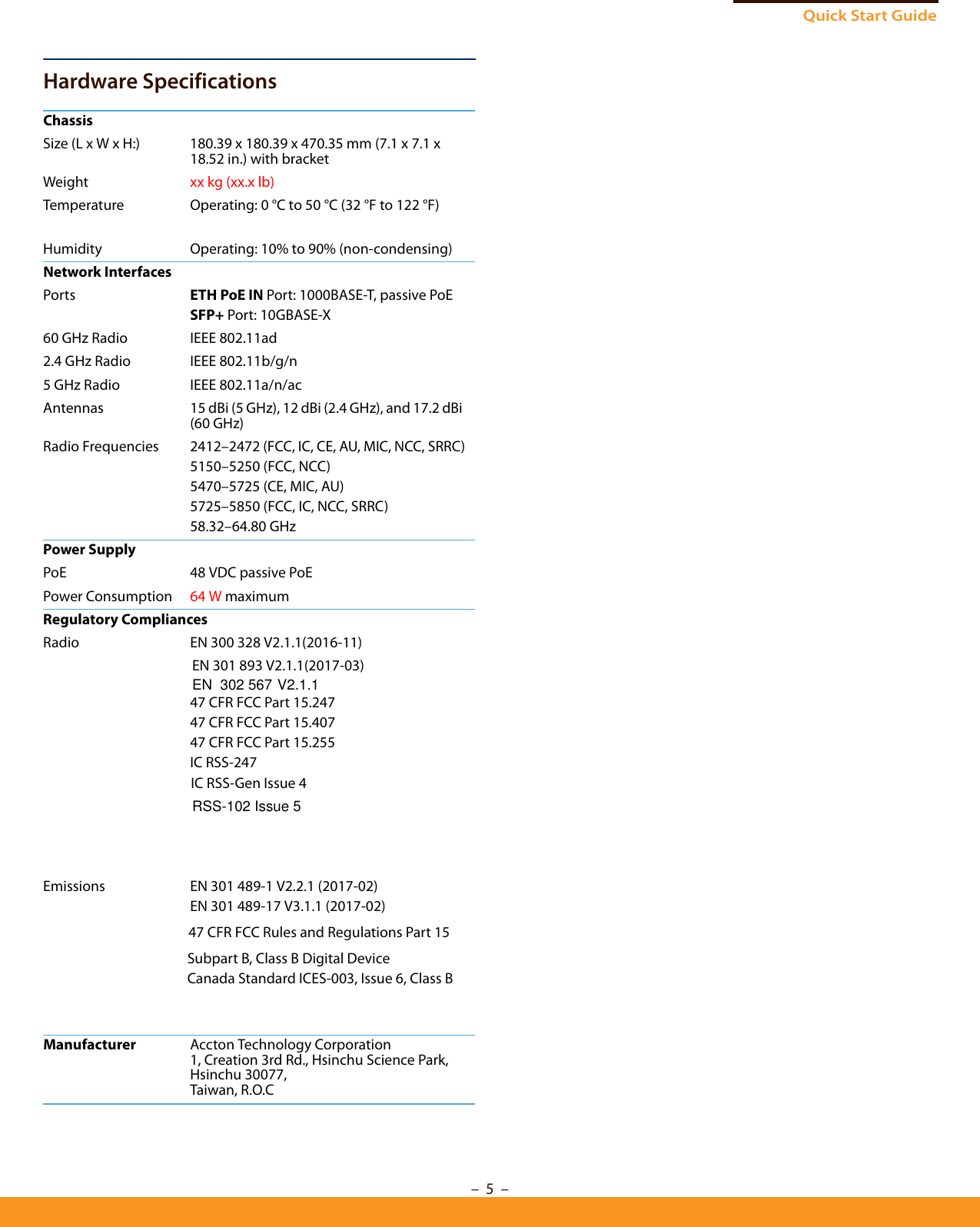 Page 5 of Accton Technology ML10G360 MetroLinq 10G Tri-band Omni User Manual MetroLinq 10G Tri Band Omni Quick Start Guide